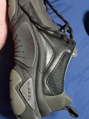 Diesel Black and Gray Men's Low-Top Sneakers